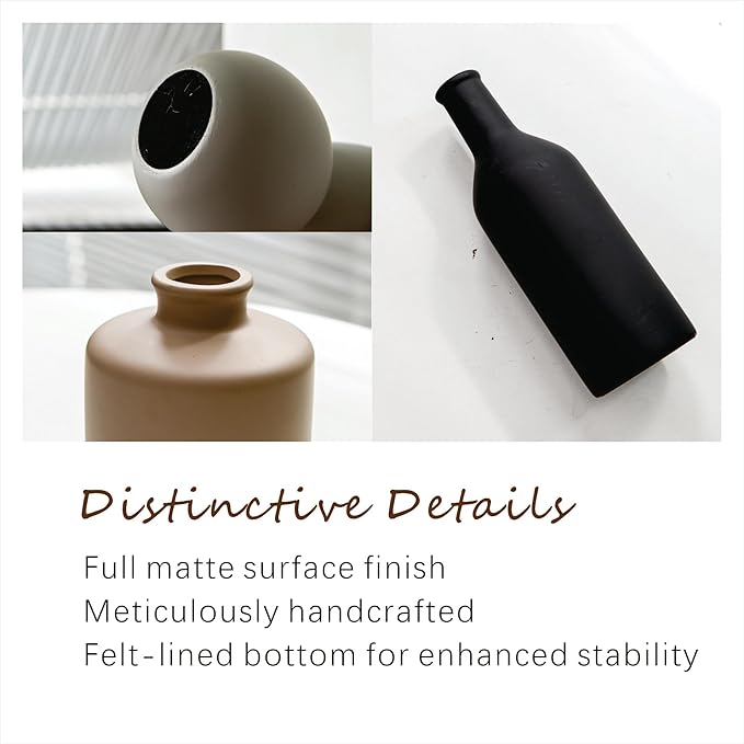Modern Vases for Home Decor, Artificial Fake Flowers with Vase, Ceramic Vase for Centerpieces