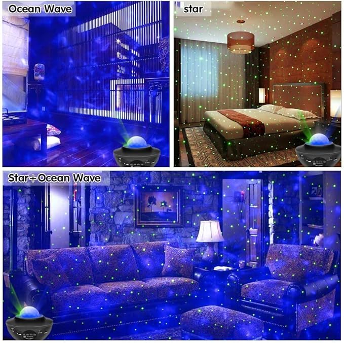 Sunbox Star Projector,3 in 1 Galaxy Projector Night Light with Remote Control,15 White Noise,Music Speaker&Timer,Starry Light Projector for Bedroom/Party/Home Decor,Starry Projector for Kids & Adults