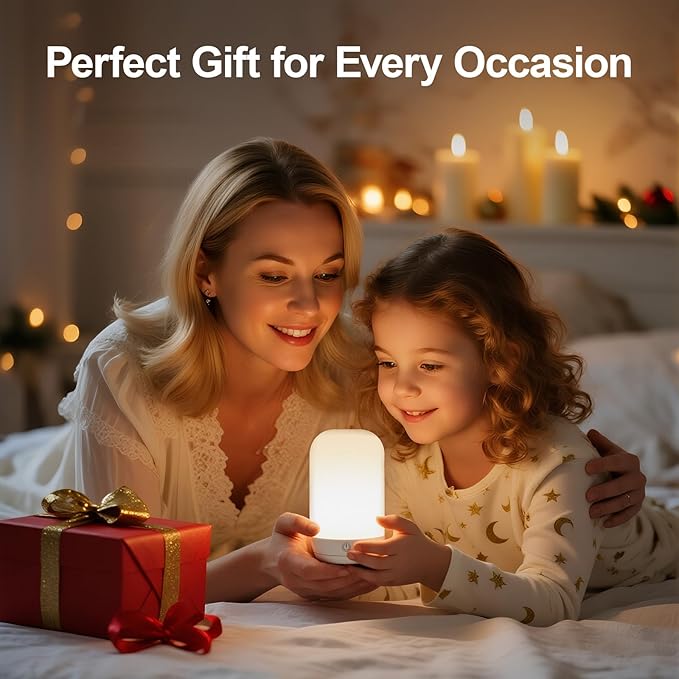 SUNMORY Rechargeable Night Light, Table Lamp for Bedroom, Dimmable Bedside Lamp with Magnetic Charging Station, Small Nightstand Lamp, LED Lights with 12 RGB Colors, Timer & Remote Control