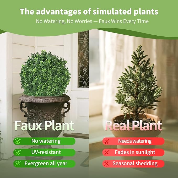 QIANYUN Artificial Boxwood Ball Bush-30inch Faux Boxwood Decorative Balls for Backyard, Balcony,Garden, Wedding and Home Décor (2, 30inch)