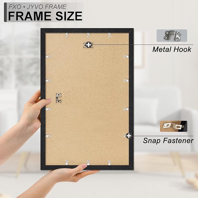 Engineered Wood 17x24 Picture Frame Set of 6, Black Frame for 17 x 24 Inch Picture Poster Photo, Light Weight 17 by 24 Frame with Wood-grain for Wall - 6 Pack/Black/17 x24