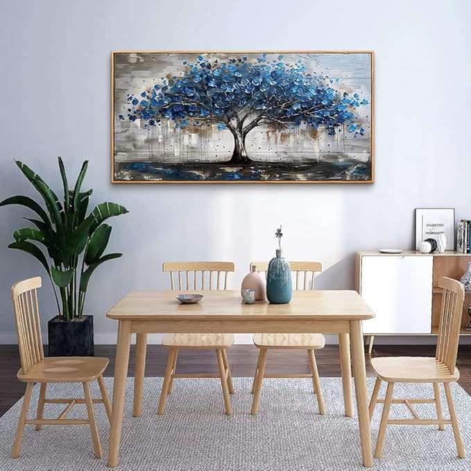 hyidecorart Abstract Wall Decoration For Living Room Canvas Wall Art For Office Bedroom Decor Tree Panoramic Landscape Wall Paintings Wood Framed Prints Textured Pictures Artwork Modern Hotel Decor