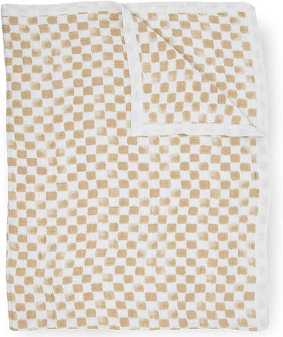 Little Unicorn Premium Quilted Throw | Super Soft, Multi-Layered Muslin XL Blanket| Great for Kids & Families (Adobe Checker)