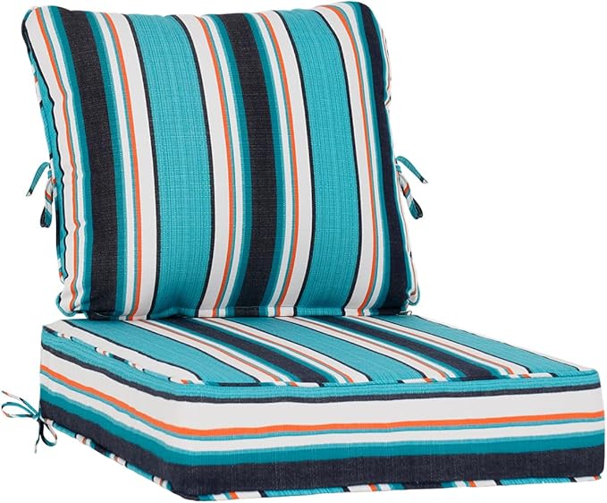 Sundale Outdoor Sunbrella Deep Seat Cushions, Patio Acrylic Sectional Sofa Couches Cushion and Pillow, Water-Resistant Furniture Replacement Cushions, 23 x 26 x 4 inches - Token Surfside