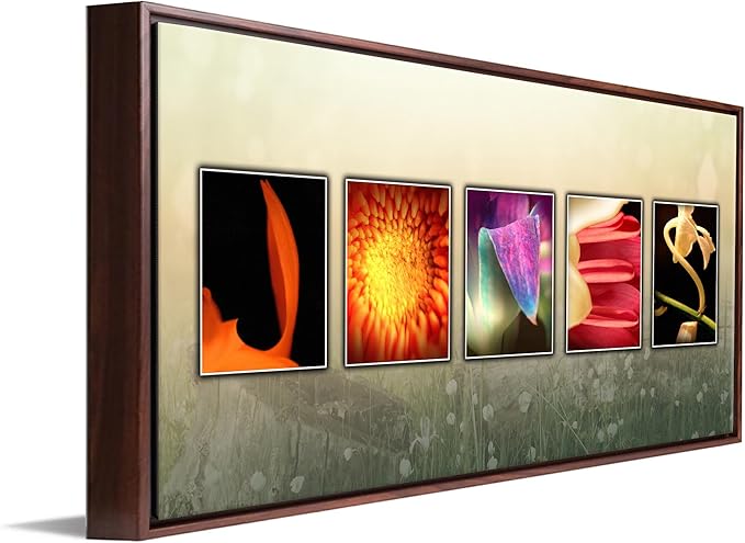 Personal-Prints FLORAL or Flower Personalized Name Art Décor Gift | Customized Flower Name Art Present for Mom, Mother, Grandma, Grandmother, or to Decorate (16"x32" Float Framed Canvas)