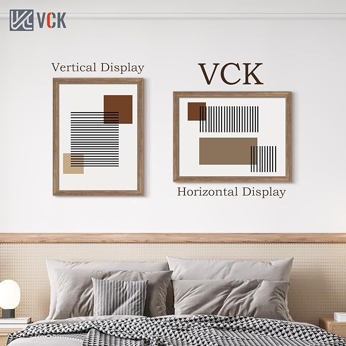 VCK 18x24 Poster Frame 5 Pack, Brown Walnut Wood Picture Frame, Exclusive Wood Grain, Wall Mounting Hanging