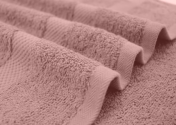 DAN RIVER Bath Towels Set of 4, 27 x 54 Inches, 100% Cotton, Larger & Lighter Weight, Quicker to Dry, Super Soft and Absorbent, Ideal Cotton Towels for Daily Use, Dusty Rose