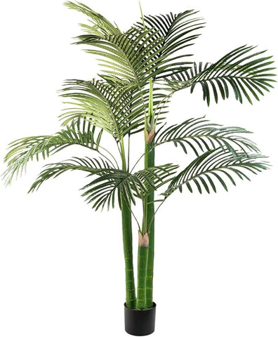 Artificial Palm Tree, Tall Tropical Palm Tree Faux Palm Plant for Indoor Outdoor Office House Living Room Home Decor