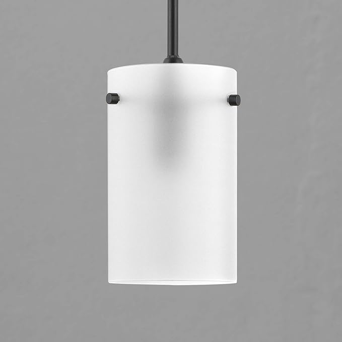 Linea di Liara Effimero Modern Matte Black Pendant Light Fixtures Over Kitchen Island Sink Lighting Ceiling Hanging Farmhouse Mini Metal Industrial Pendant Lighting Medium Frosted Glass Shade