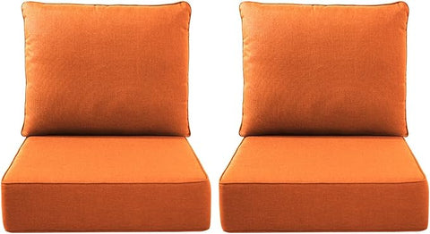 Luxury Outdoor Seat Cushion Set-22 x 22 x 6 Inch Outdoor Chair Cushions with Water Resistant & Removable Cover Outdoor Cushions for Patio Furniture Chair Sofa Couch-Beige