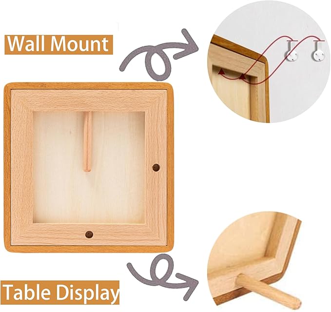 10x10 Square Picture Frame in Natural Teak Wood, Solid Wooden Frames matted to 6x6/8x8, Gallery Frames for Wall Mount or Tabletop Display