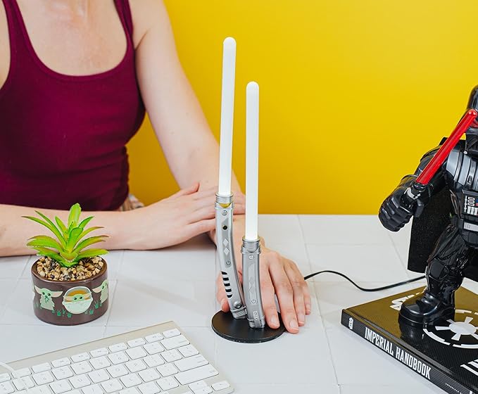 Star Wars Ahsoka Tano White Dual Lightsabers 12-Inch Mini LED Mood Light for Nightstand Table