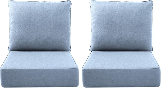 Luxury Outdoor Seat Cushion Set-22 x 22 x 6 Inch Outdoor Chair Cushions with Water Resistant & Removable Cover Outdoor Cushions for Patio Furniture Chair Sofa Couch-Beige