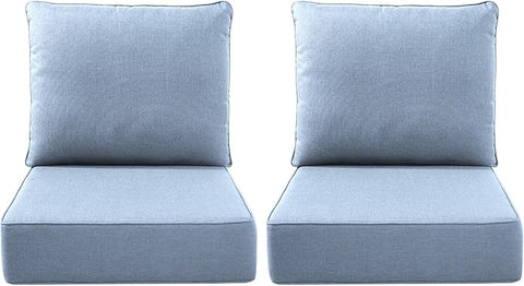 Luxury Outdoor Seat Cushion Set-22 x 22 x 6 Inch Outdoor Chair Cushions with Water Resistant & Removable Cover Outdoor Cushions for Patio Furniture Chair Sofa Couch-Beige