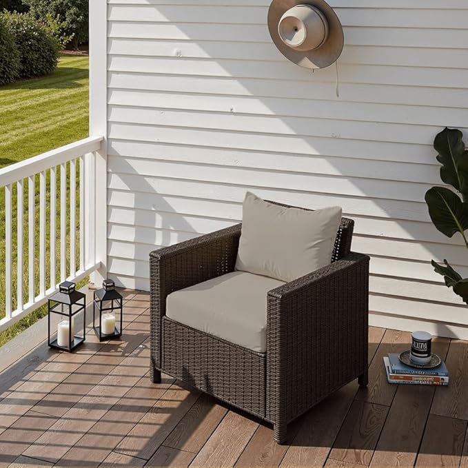 Outdoor Seat Cushion Set 24 x 24 x 4 Inch, Waterproof & Fade Resistant Patio Furniture Cushions with Removable Cover, Thick Deep Seating Pads for Outside Chair Sofa Couch