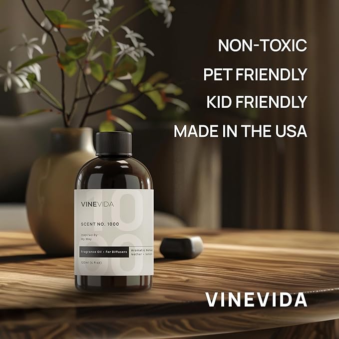 VINEVIDA [16 Fl Oz] Scent NO. 1205 Fragrance Oil for Cold Air Diffusers, Aromatic Notes of Dark Musk Oud Wood, Essential Oils for Diffuser Oil Refill & Air Freshener Room Spray