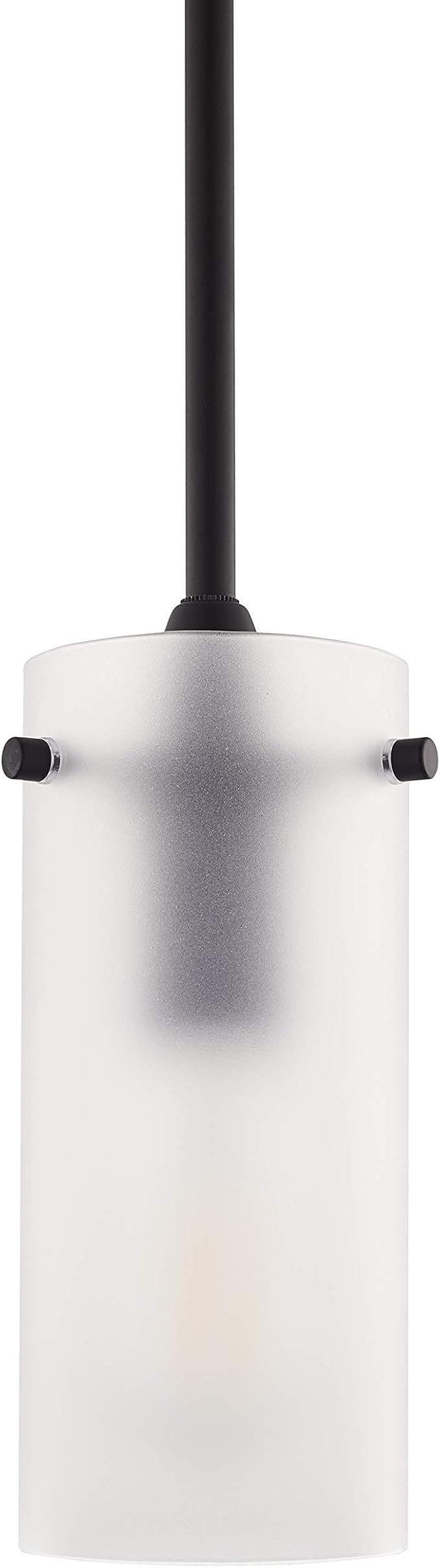Linea di Liara Effimero Modern Matte Black Pendant Light Fixtures Over Kitchen Island Sink Lighting Ceiling Hanging Farmhouse Mini Metal Industrial Pendant Lighting Small Frosted Glass Shade
