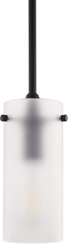 Linea di Liara Effimero Modern Matte Black Pendant Light Fixtures Over Kitchen Island Sink Lighting Ceiling Hanging Farmhouse Mini Metal Industrial Pendant Lighting Small Frosted Glass Shade