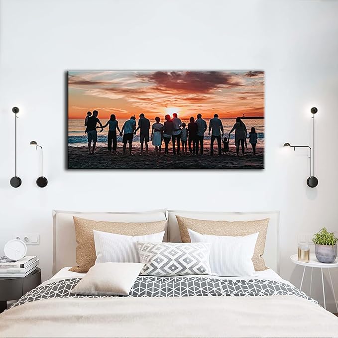 Looife 40"x20" Custom Canvas Prints with Your Photo, Personalized Wall Art with Your Photo on Canvas