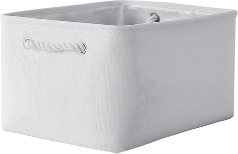 TheWarmHome Fabric Storage Bin, Large 1 Pack 15.7L*11.8W*8.3H Storage Basket for Home Storage and Organization, Shelf Basket with Cover for Living Room Bedroom Closet（White