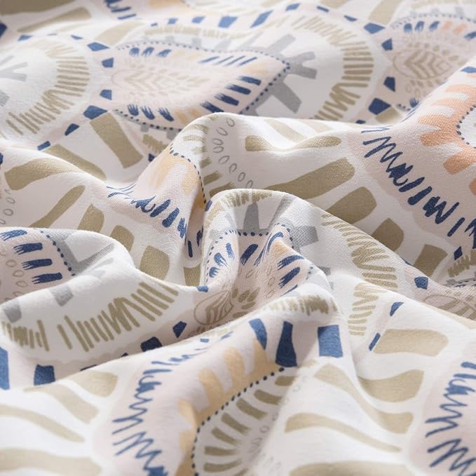 CLOTHKNOW Aztec Queen Comforter Set Boho Bedding Comforter Sets Geometric Bed Comforter with 2 x Pillowcases