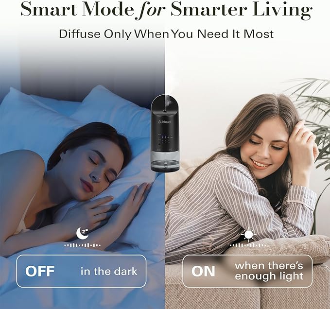 JCLOUD 2025 Plug in Diffuser for Essential Oils, Waterless Scent Diffuser Cover Up to 500 Sq. Ft. for Home, Office, Spa – Portable Smart Wall Diffuser 160ML, Black