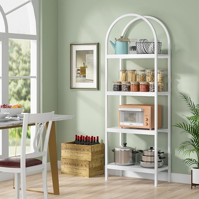 Tribesigns 4-Tier Open Bookshelf, 70.8" Industrial Wood Bookcase Storage Shelves with Metal Frame, Freestanding Display Rack Tall Shelving Unit for Office, Bedroom, Living Room (White, 2PCS)