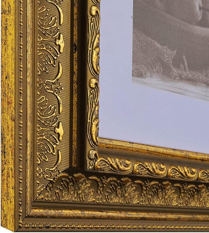 24x30 Picture Frame with Mat for 20x24 Picture. 24x30 Frame Matted to 20x24 Picture. 24 x 30 Poster Frame with Mat. 3-1/2" Wide Frames for 20 x 24 Prints with Mats. Gold Ornate 104. For Prints, Diplomas. Polystyrene-Quality Wood Frames Alternative.