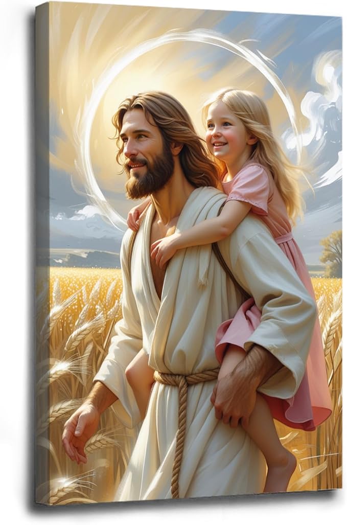 Christian Wall Art Print, Religious Scripture Biblical Decor, Faith-Based Inspirational Landscape with Cross, Digital Printed Canvas Poster for Church, Home Chapel, Prayer Room Decor