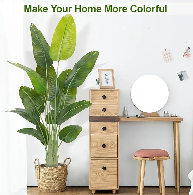 Lifelike Bird of Paradise Artificial Plant,6ft Faux Banana Leaf Tree with 13 Trunks - Perfect Indoor Silk Floor Plant for Home Decor in Living Room, Office, and Bedroom 1Pack
