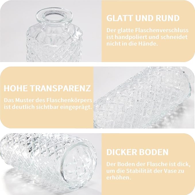 Mini Bud Vases As Wedding Centerpieces for Tables,Clear Bud Vases for Flowers,Small Flower Vases Suitable for Birthday Party,Anniversary,Wedding Reception,Baby Shower (Clear, 24PCS)