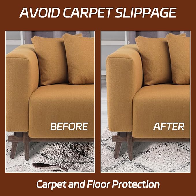 Non-Slip Rug Pad, 6x9 Ft Extra Large Felt Area Rug Cushioned Non Skid Carpet Pads, Felt Rug Pad for Under Hardwood Floors, Thick Non-Slip Rug Pads for All Floors, Keep Rug Soft and Safe