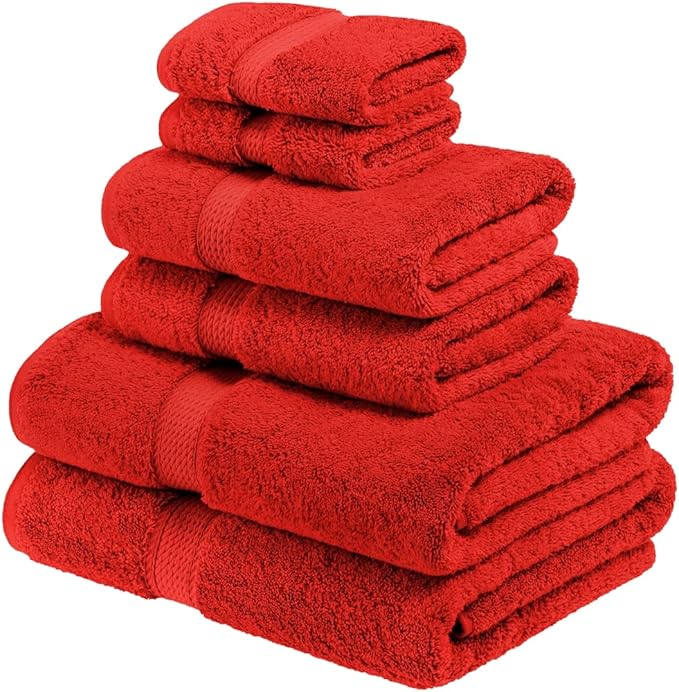 BLUENILEMILLS BNM Premium Quality Egyptian Cotton Towels, 6-Piece Ultra-Soft Bathroom Towels |Super Soft Bath Towel| Hypoallergenic Hand Towel| Face Towels| Quick Dry, Saloon Hotel & Spa