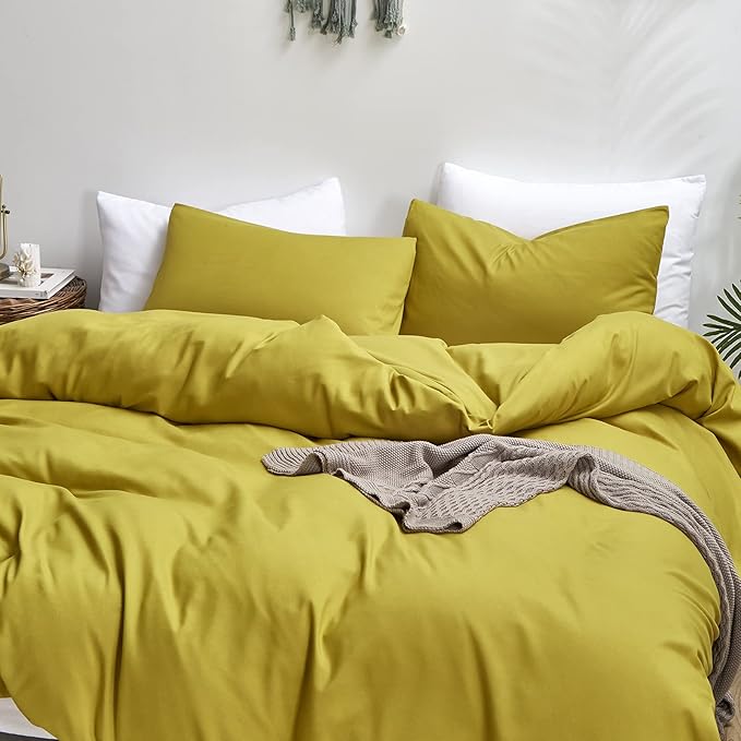 Luxlovery Chartreuse Comforter Set - King Size Moss Green Bedding Set - Breathable Modern Solid Green Soft Blanket Quilts 3 Piece Set