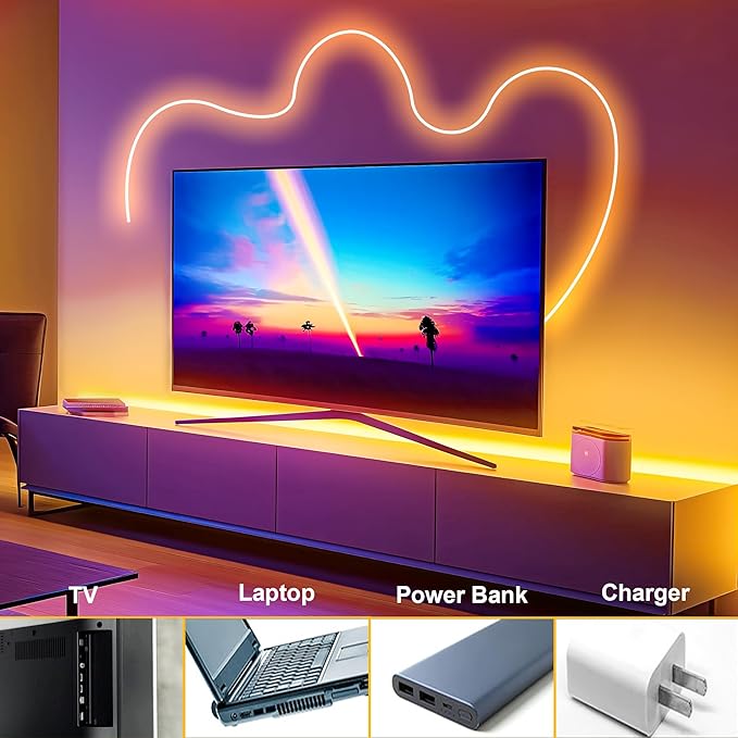 Cozylady 20Ft RGB LED Neon Rope Lights for Bedroom, 6m LED Strip Lamp with Double Sided Adhesive Tape, App/Remote Control Waterproof DIY Lights Decorate The Outdoor and Indoor of Your Home.