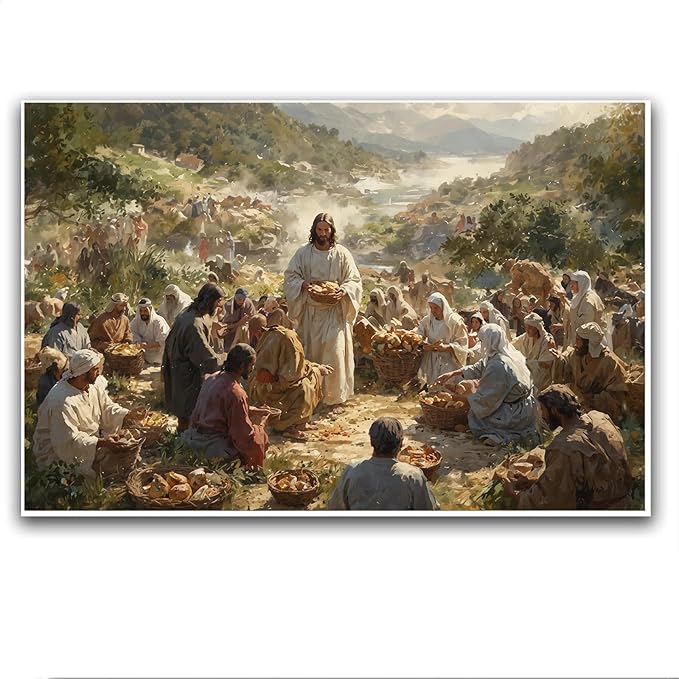 Christian Wall Art Print, Religious Scripture Biblical Decor, Faith-Based Inspirational Landscape with Cross, Digital Printed Canvas Poster for Church, Home Chapel, Prayer Room Decor