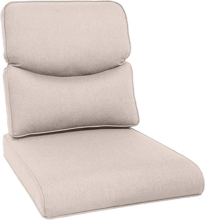 Outdoor Chair Cushions Set - 22 x 25 Inch Fade Resistant Patio Chair Cushions Outdoor Seat Cushions for Patio Furniture Chair Sofa Couch-Beige