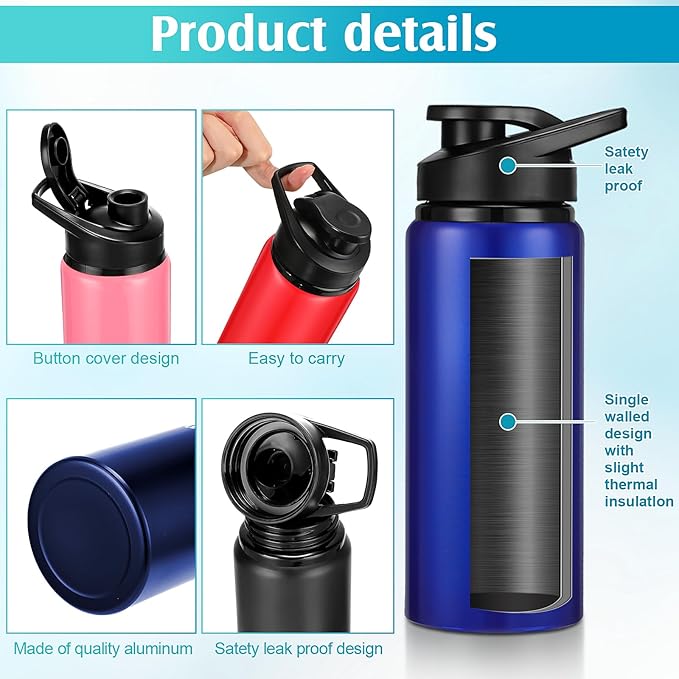 Tanlade 24 Pack Staff Employee Appreciation Gifts 20oz Aluminum Water Bottle Bulk Housekeeper Appreciation Thank You for Being Awesome Bottle with Snap Lid Thank You Gift for Coworker(Multicolor)