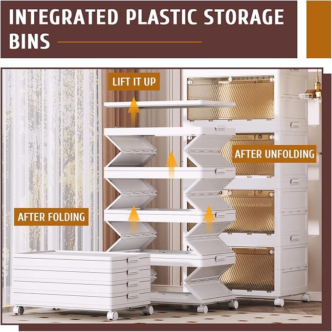 QudraKast 3-Tier Stackable Plastic Storage Bins - 67QT Stackable Storage Bins - Closet Organization and Storage, Suitable for Bedroom, Organization and Storage Boxes for Study, Toy Room, Office