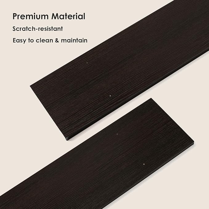 DINZI LVJ Long Wall Shelves, 47.3 Inch Large Floating Shelves Set of 2, Wide Display Shelf Wall Mounted with Brackets, Easy Hanging for Living Room, Toilet, Office, Bedroom, Espresso
