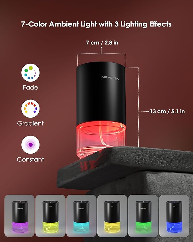 Waterless Essential Oil Diffuser Starter Kit with 30mL Hotel Scent Fragrance Oils Inspired of Ritz Carlton, Battery Operated Mini Scent Air Machine Portable Diffuser for Home Car Office, Black AN9