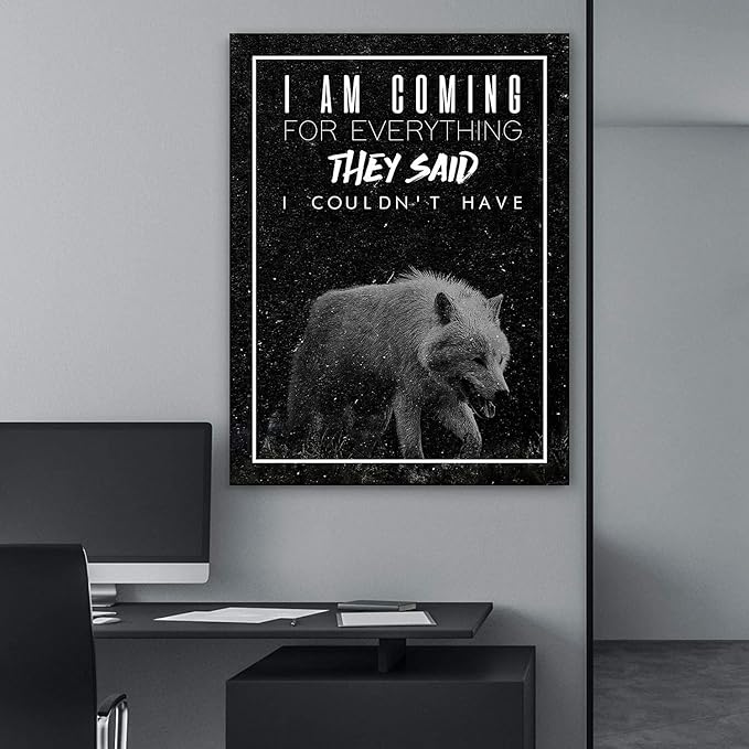 SuccessHunters Motivational Wolf Canvas Print House Office Decor Modern Art Home Inspiration Decoration Motivation Inspirational Entrepreneur Pop Culture (8 x 8 in)