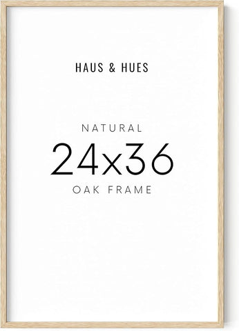 HAUS AND HUES 24''x36'' Beige Oak Wood Frames Set of 1 - 24x36 Natural for Posters, Frame Wood, Poster Wall, Light Picture (Beige Oak)