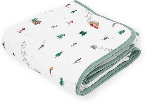 Little Unicorn Original Premium Cotton Quilt | Multi-Layered & Extra-Soft Muslin Fabric |for Babies & Toddlers (Powder Party)