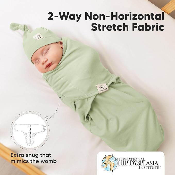 KeaBabies 3-Pack Swaddles for Newborns, Girls, Boys with Hats - Organic Soft Baby Sleep Sacks, Breathable Baby Swaddle 3-6 Months Beanies Set, Premie Infant Sleep Sack 0-3 Months (Fleur)