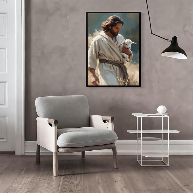 Christian Wall Art Print, Religious Scripture Biblical Decor, Faith-Based Inspirational Landscape with Cross, Digital Printed Canvas Poster for Church, Home Chapel, Prayer Room Decor