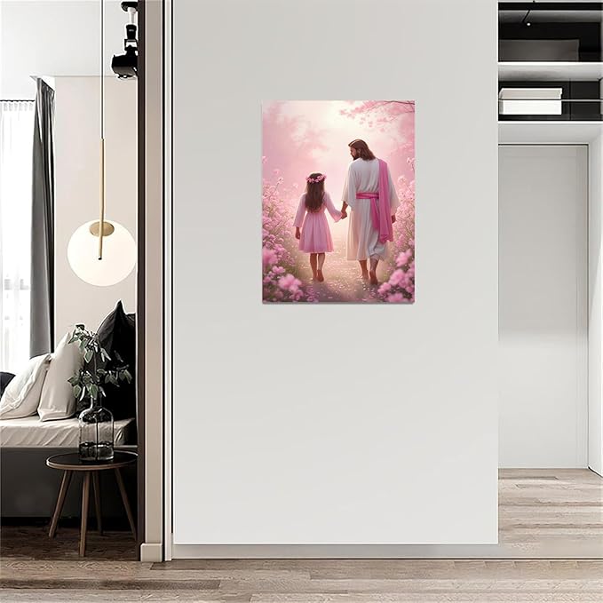 Christian Wall Art Print, Religious Scripture Biblical Decor, Faith-Based Inspirational Landscape with Cross, Digital Printed Canvas Poster for Church, Home Chapel, Prayer Room Decor