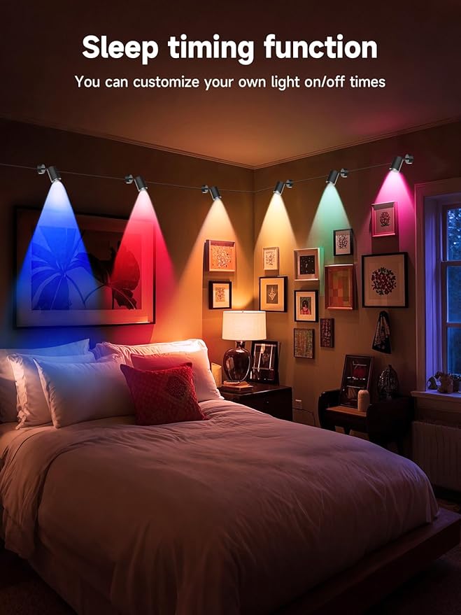 RGB Color Changing Spotlights - 16 Million Colors, App & Remote Control, Dimmable LED Downlights for Home Mood Lighting