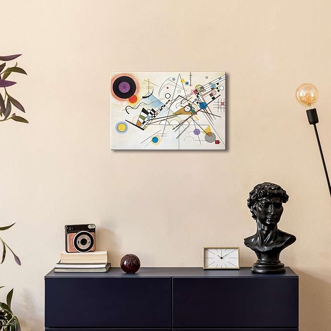 Wieco Art Canvas Wall Art Wassily Kandinsky Composition Viii Picture Print of Famous Paintings Canvas Prints Abstract Wall Art for Living Room Home Decor and Wall Decorations