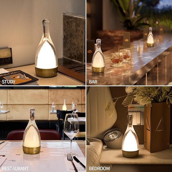 Table Lamp for Bedroom,Small Desk Lamp Dimmable 4 Gears:3000K/4000K/6000K/RGB,4000mAh Rechargeable Battery bedside lamps, LED Cordless Desk Light for Couple Dinner/Coffee Table/Restaurant/Bedroom
